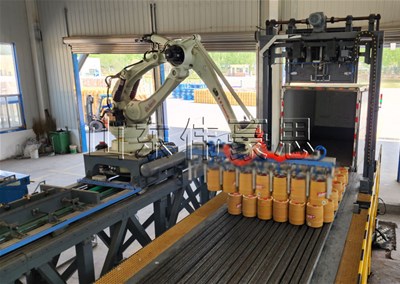 桶料全自動裝車機的作業過程